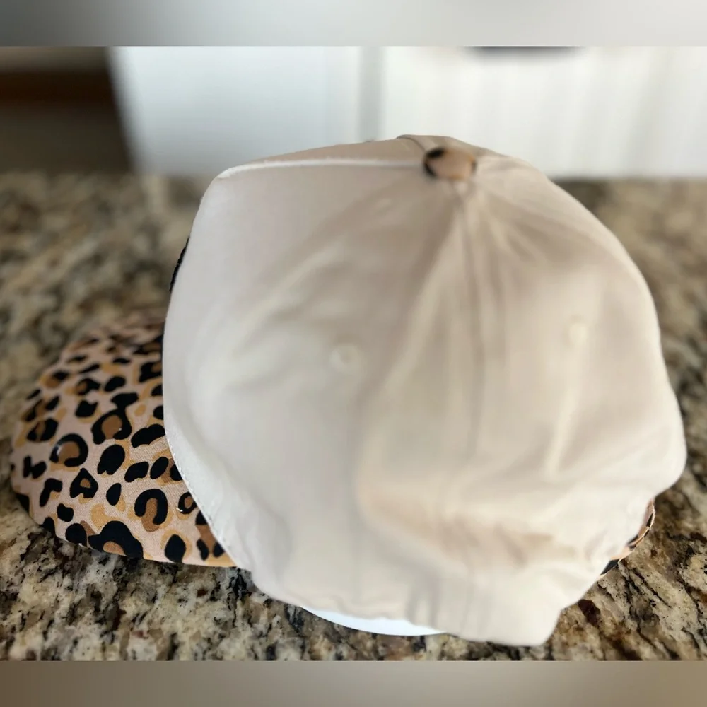 New Jesus is King Leopard Print Cap with Embroidered Text - Picture 4 of 7